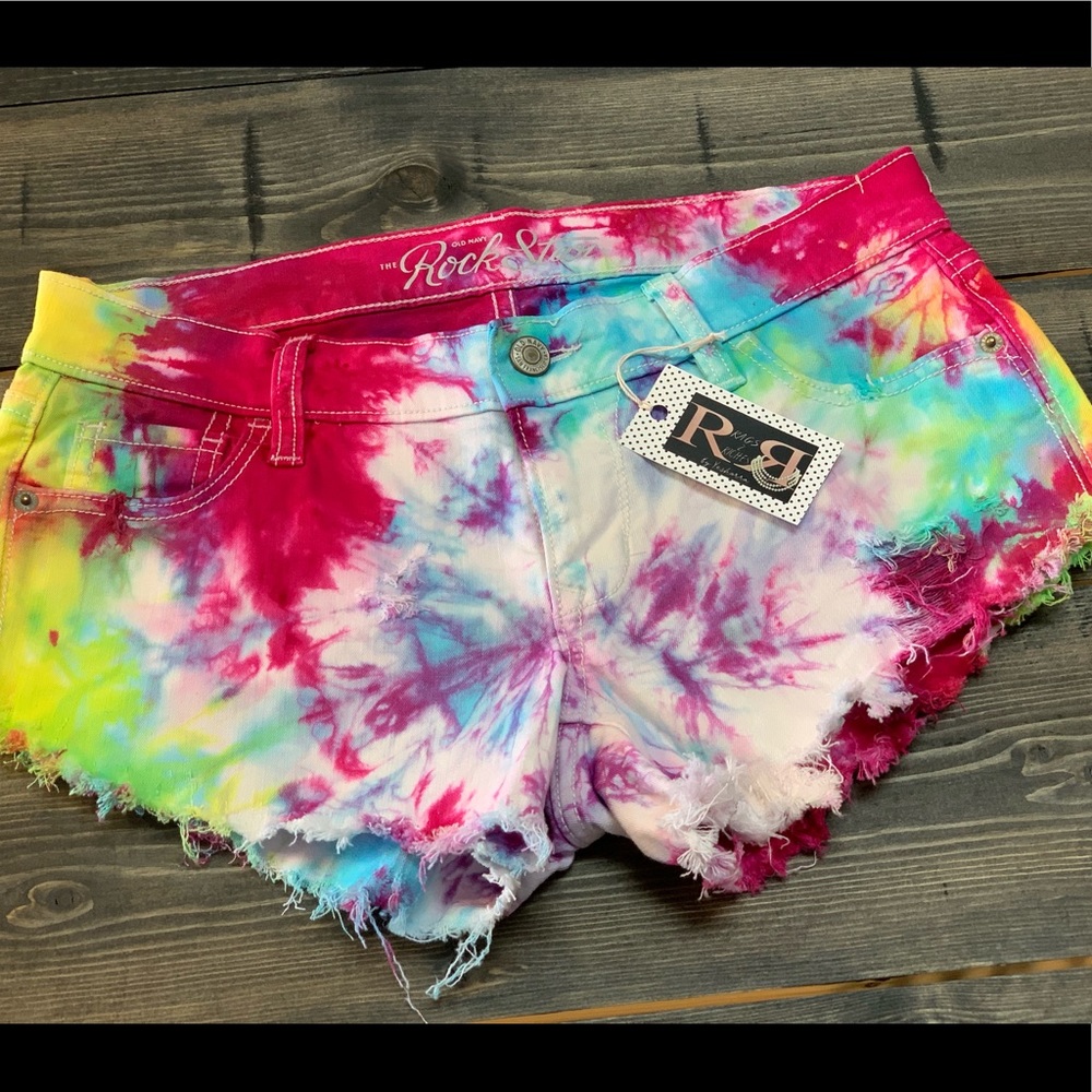 Distressed Tie Dye Shorts